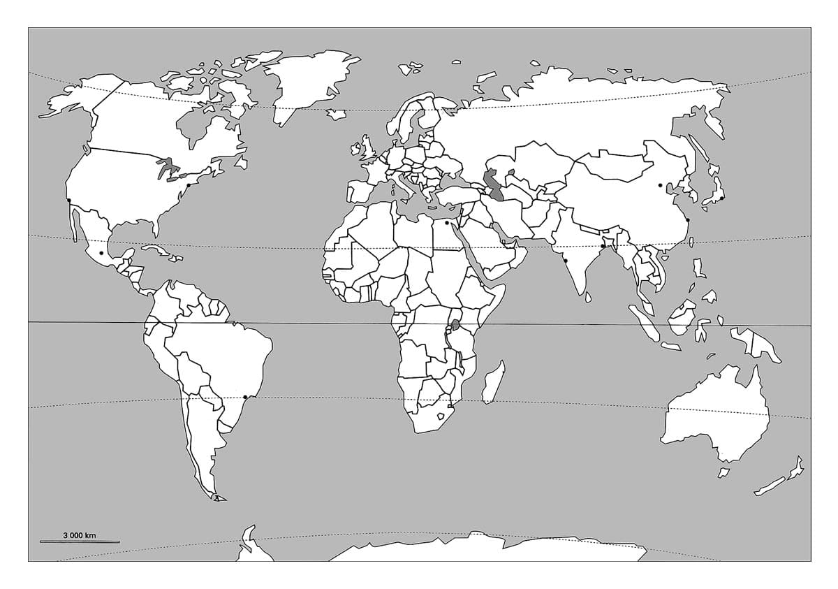 Carte vierge monde