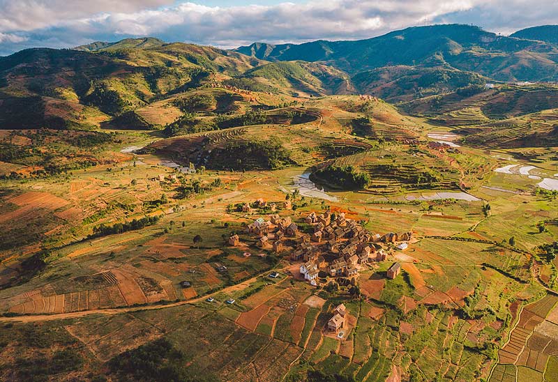 Madagascar, vue aérienne.